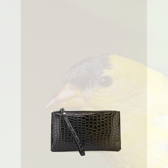 New Crocodile Embossed Purse Black 088 - Picture 3 of 3